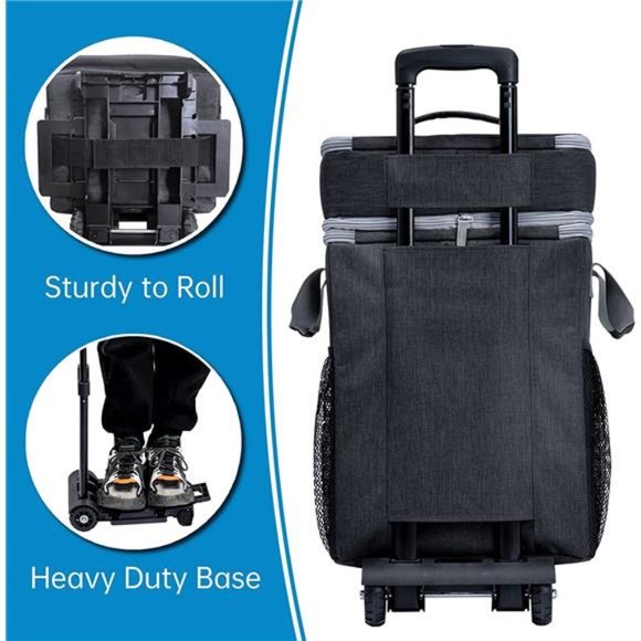 72-Can Large Rolling Cooler, Leakproof Insulated Soft Cooler Bag with Wheels - Picture 5 of 6